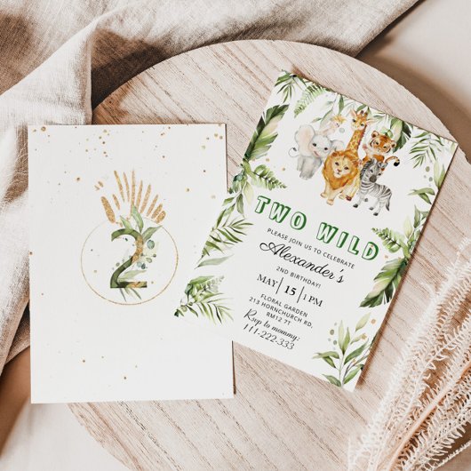 野生男女兼用のサファリの誕生日の招待状2 招待状