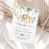 野生男女兼用のサファリ風の赤ちゃんシャワー 招待状