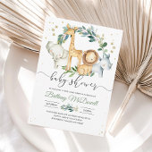 野生男女兼用のサファリ風の赤ちゃんシャワー 招待状