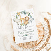 野生男女兼用のサファリ風の赤ちゃんシャワー 招待状