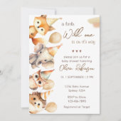 野生男女兼用の1動物少年の赤ちゃんシャワー 招待状 (正面)