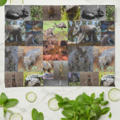 野生疑問に思:オーストラリアのフォトコラージュの魅惑 キッチンタオル (折り畳み)