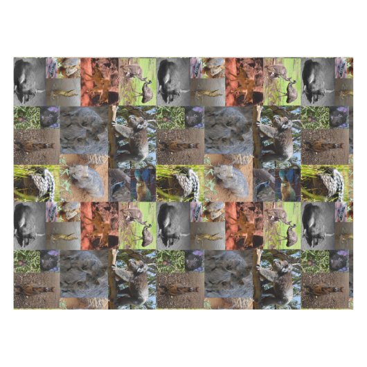 野生疑問に思：オーストラリアのフォトコラージュの魅惑 テーブルクロス (正面(横))