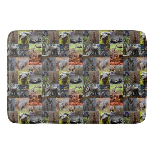 野生疑問に思:オーストラリアのフォトコラージュの魅惑 バスマット (正面)