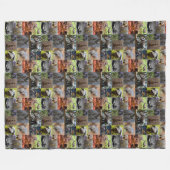 野生疑問に思：オーストラリアのフォトコラージュの魅惑 フリースブランケット (正面(横))