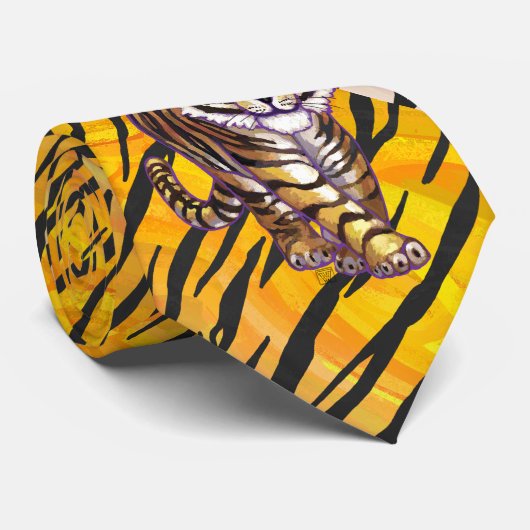 野生私オレンジおよび黒いトラ ネクタイ (ロール)