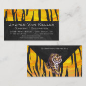 野生私オレンジおよび黒いトラ 名刺 (正面/裏面)