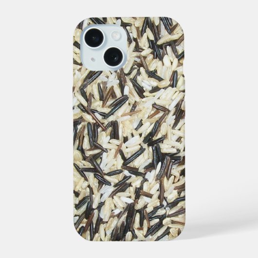野生米、玄米、白米 iPhone 15ケース (裏面)