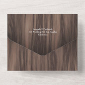 野生素朴のウッドラ結婚ンドの緑が一斉に オールインワン招待状 (裏面)