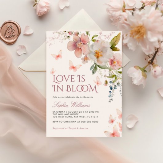 野生素朴の花の愛が開花 招待状