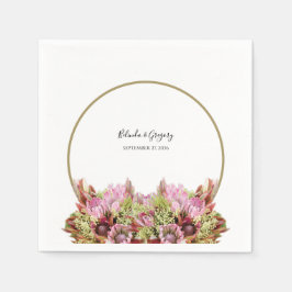 野生素朴の花の結婚花束 スタンダードカクテルナプキン