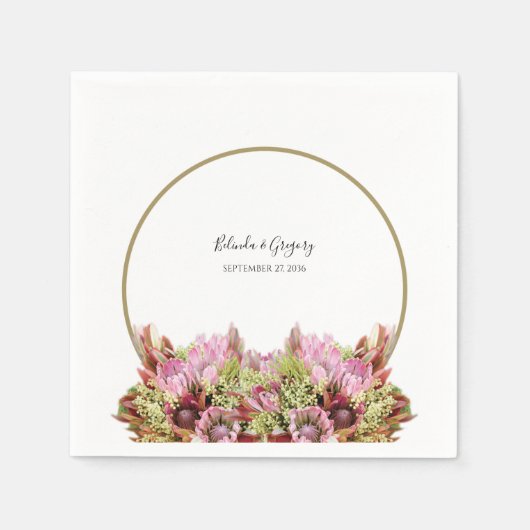 野生素朴の花の結婚花束 スタンダードカクテルナプキン (正面)