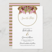 野生素朴の花の結婚花束 セーブザデート (正面/裏面)