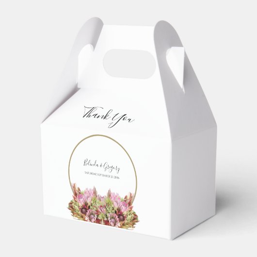 野生素朴の花の結婚花束 フェイバーボックス (正面サイド)