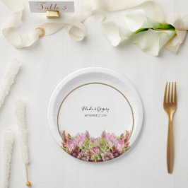 野生素朴の花の結婚花束 ペーパープレート