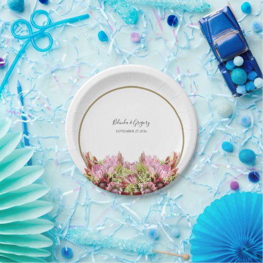 野生素朴の花の結婚花束 ペーパープレート (パーティー)