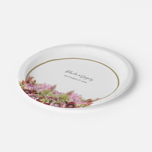 野生素朴の花の結婚花束 ペーパープレート (アングル)