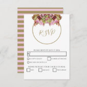 野生素朴の花の結婚花束 出欠カード (正面/裏面)