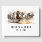 野生素朴の馬の農場の馬の国の結婚式 ゲストブック (正面)