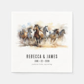 野生素朴の馬の農場の馬の国の結婚式 スタンダードカクテルナプキン (正面)