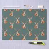 野生素朴の鹿の緑の水色 薄葉紙 (クラフト)