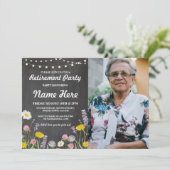 野生花のチョークの退職の退職したな花の写真 招待状 (スタンド正面)