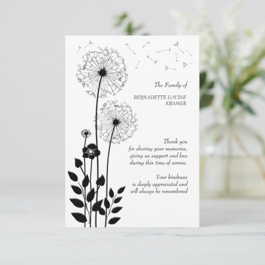 野生花の死別のサンキューカード サンキューカード (スタンド正面)