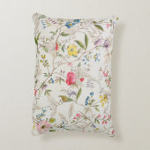 野生花は絹材料、c.1790のために設計します(w/c アクセントクッション (裏面(縦))