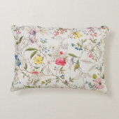 野生花は絹材料、c.1790のために設計します(w/c アクセントクッション (裏面)