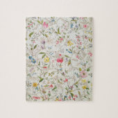 野生花は絹材料、c.1790のために設計します(w/c ジグソーパズル (縦)