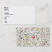 野生花は絹材料、c.1790のために設計します(w/c 名刺 (正面/裏面)