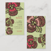 野生花図解入りの、写真付きのなデザイナー名刺 名刺 (正面/裏面)