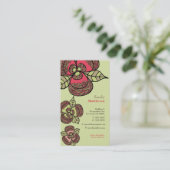 野生花図解入りの、写真付きのなデザイナー名刺 名刺 (スタンド正面)