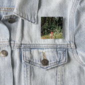 野生花間の女の子、1880年 缶バッジ (インサイチュ)