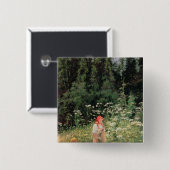 野生花間の女の子、1880年 缶バッジ (正面&裏面)