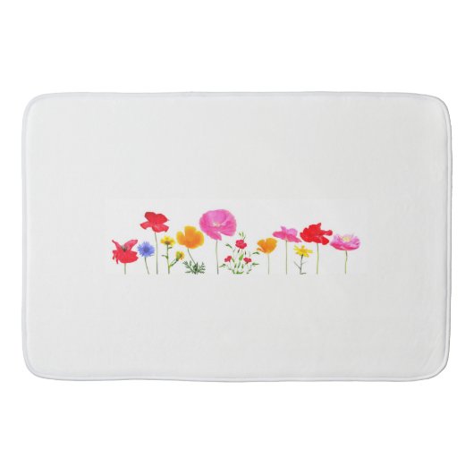 野生草原の花 バスマット (正面)