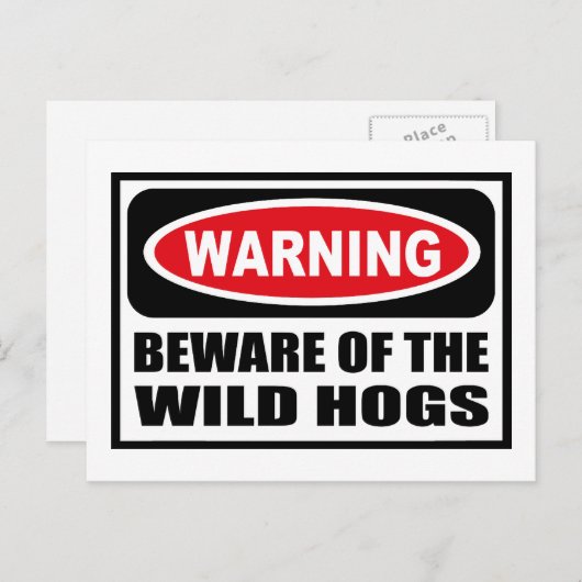 野生警告の豚のはがきに用心せよ ポストカード (正面/裏面)