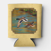 野生飛んでいるのアヒル黄色 缶クーラー (正面)