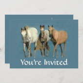 野生馬およびすばらしいパーティの招待状 招待状 (正面/裏面)
