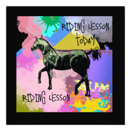 野生馬の行動漫画スタイル フォトプリント           