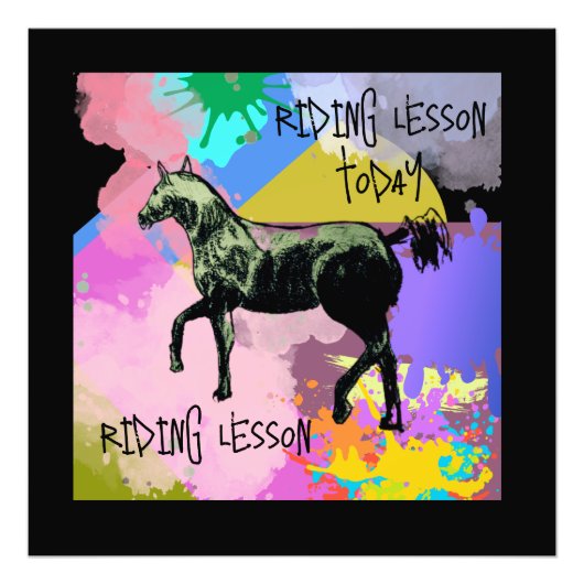 野生馬の行動漫画スタイル フォトプリント            (正面)