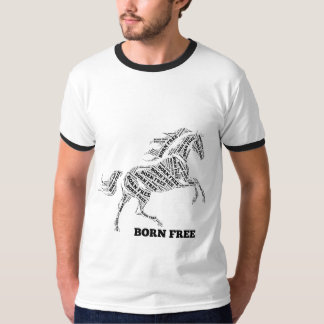 野生馬タイポグラフィーTシャツ Tシャツ