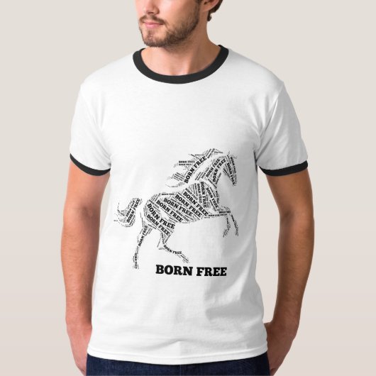 野生馬タイポグラフィーTシャツ Tシャツ (正面)
