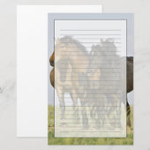 野生馬 (Equus caballus) 野生馬 便箋 (正面/裏面)