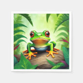野生鮮やかのカエル スタンダードカクテルナプキン (正面)