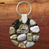 野石、岩、石動揺して、素朴な石 キーホルダー (正面)