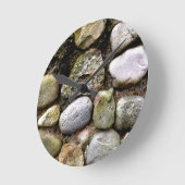 野石、岩、石動揺して、素朴な石 ラウンド壁時計 (傾斜)