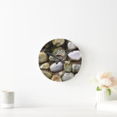 野石、岩、石動揺して、素朴な石 ラウンド壁時計 (ホーム)