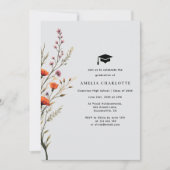 野素朴花シンプル卒業パーティー 招待状 (正面)