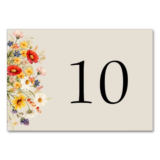 野素朴花フローラ結婚のはっきりした テーブルナンバー (正面)